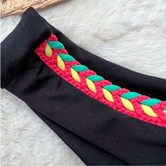 Luli Fama Cheeky Crochet Trim Low Rise Black Hipster Bottom - Picture 4 of 9